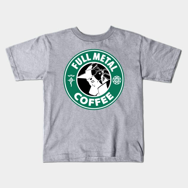 Full Metal Coffee Kids T-Shirt by ShintaroGr